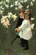 John Singer Sargent Garden Study of the Vickers Children oil painting artist